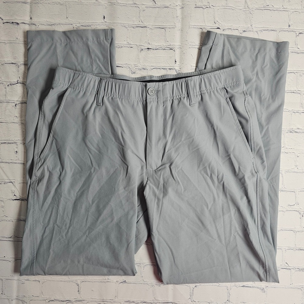 Under Armour Mens Performance Golf Pants Grey Straight Leg 36/32 Stretch